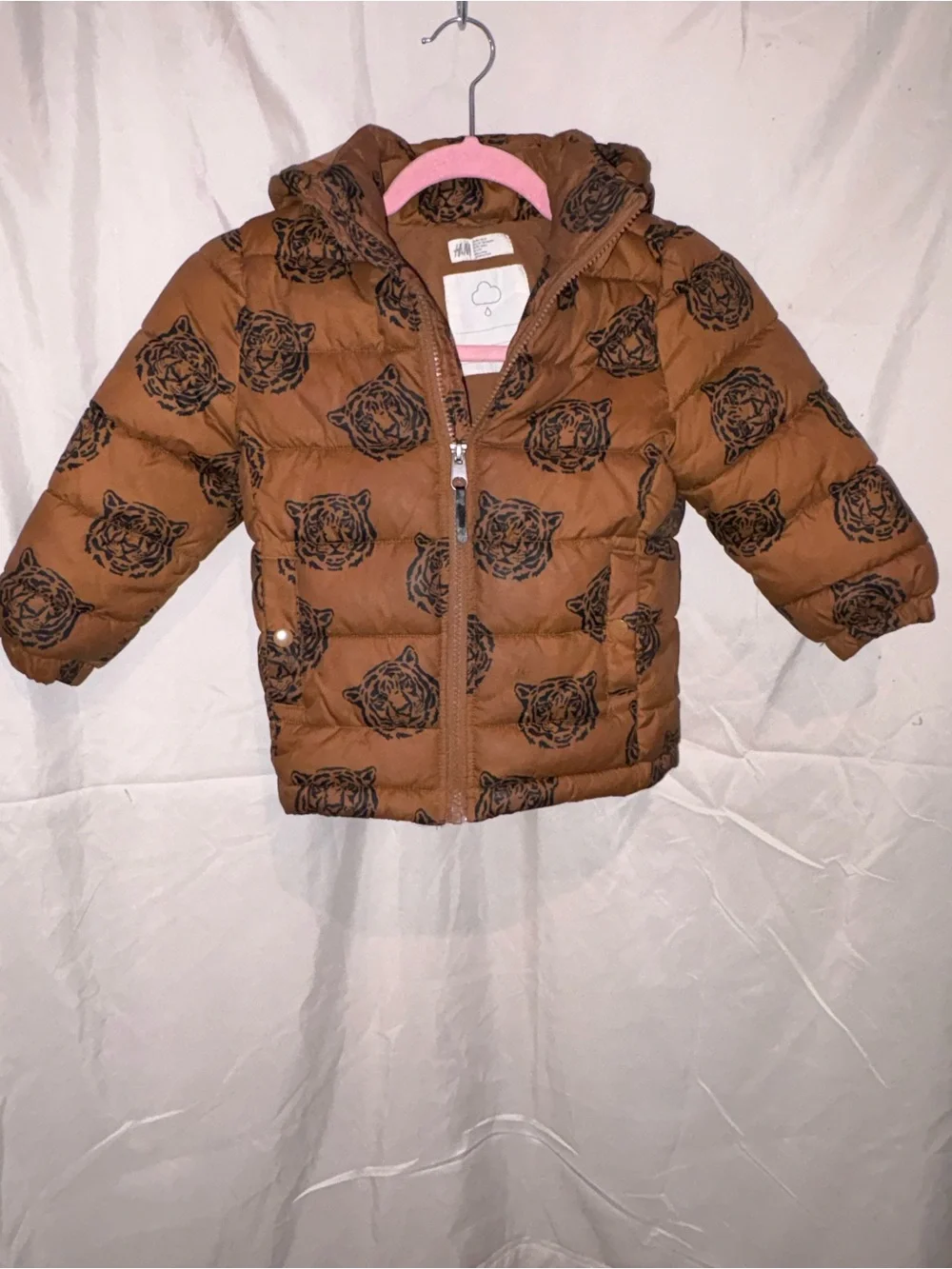 H&M Brown Tiger Print Puffer Jacket